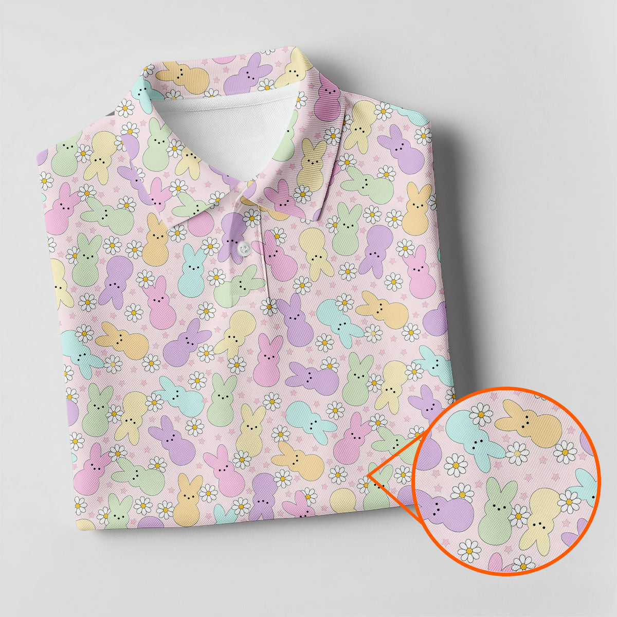 Easter Bunny Seamless Pattern Women Golf Top, Fun Women's Golf Shirts, Cute Golf Outfit, Ladies Golf Shirts