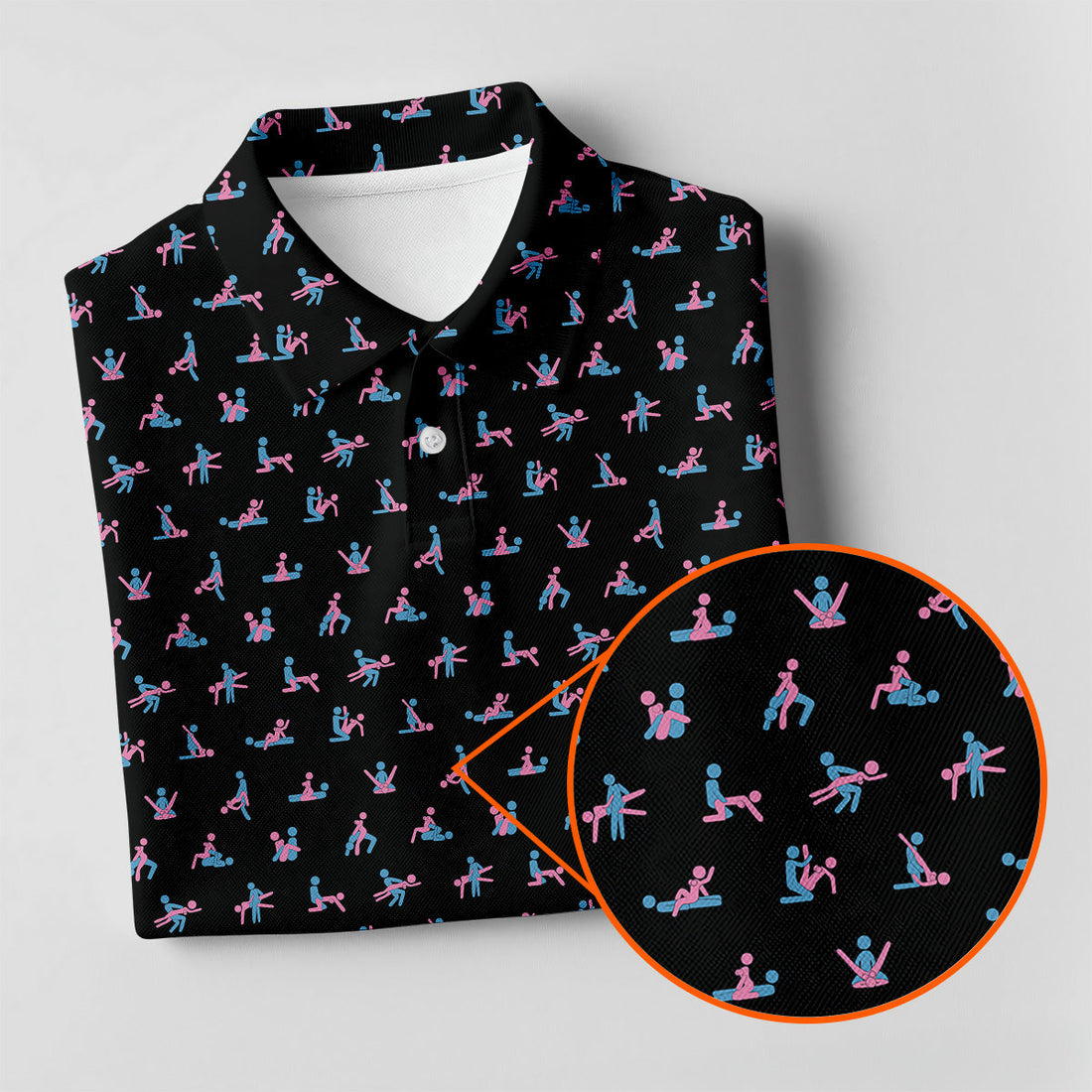 Funny Stick Figure Men's Golf Polo ShirtFunny Position Golf Polo, Fun Men Golf Shirts, Golf Gift For Him
