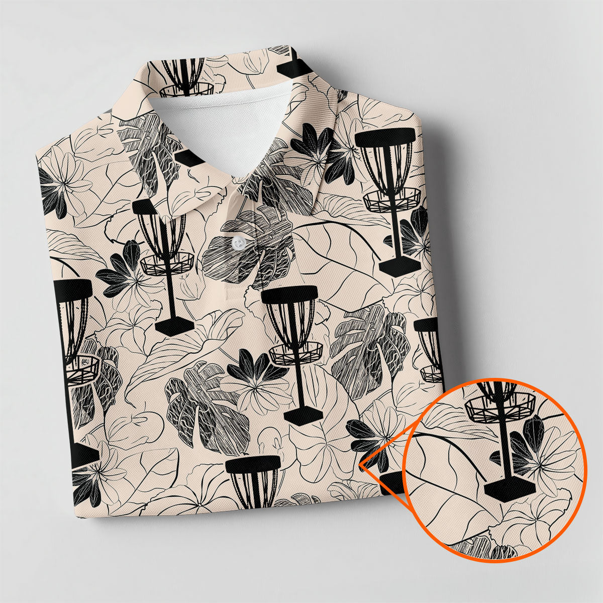 Minimalist Botanical Disc Golf Polo Shirt, Ladies Golf Shirts, Women’s Golf Apparel