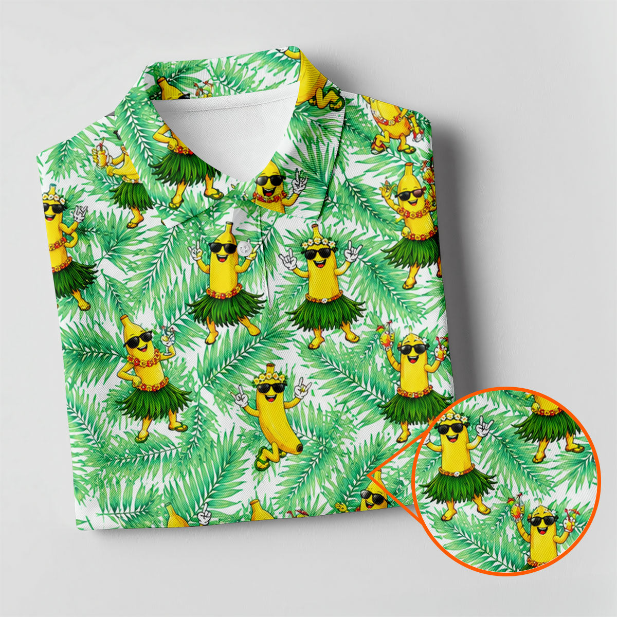 Funny Hula Banana Tropical Hawaiian Golf Shirt, Golf Polo For Women, Printed Golf Shirt