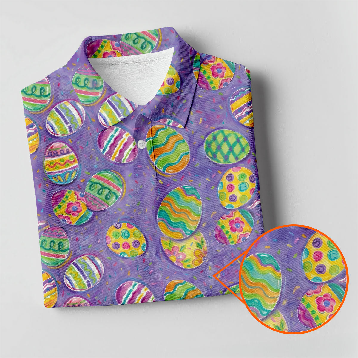 Colorful Painted Easter Eggs Golf Shirts For Men, Cute Golf Outfit, Polo ShirtFor Men