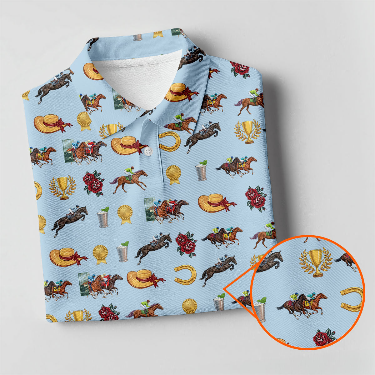 Run For The Roses Horse Ride Racing Golf Tops For Men, Golf Shirts For Men, Polo Shirtor Men