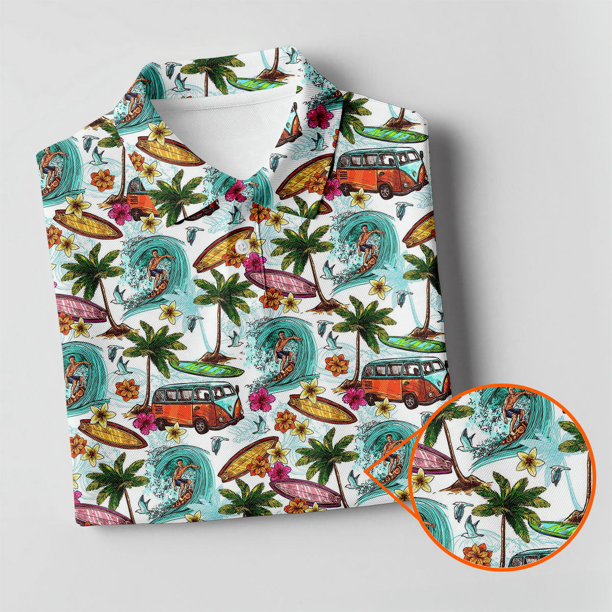 Tropical Trip Big Wave Riders Hawaiian Golf Shirt, Polo Shirtor Men, Golfing Apparel