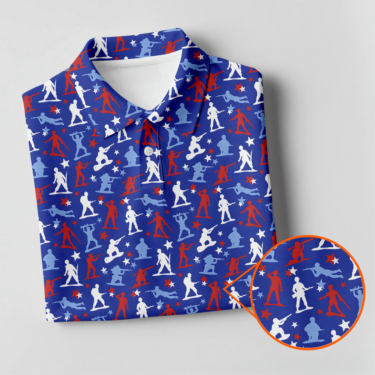 Red White Blue Soldier Pose Patriotic 4th Of July Golf Shirt, 250th Anniversary Golf Shirt For Women