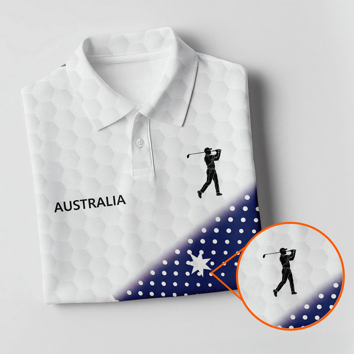 Golf Ball Pattern Australia Flag Print Men's Golf Top, Polo Shirt Men, Golf Shirts For Men