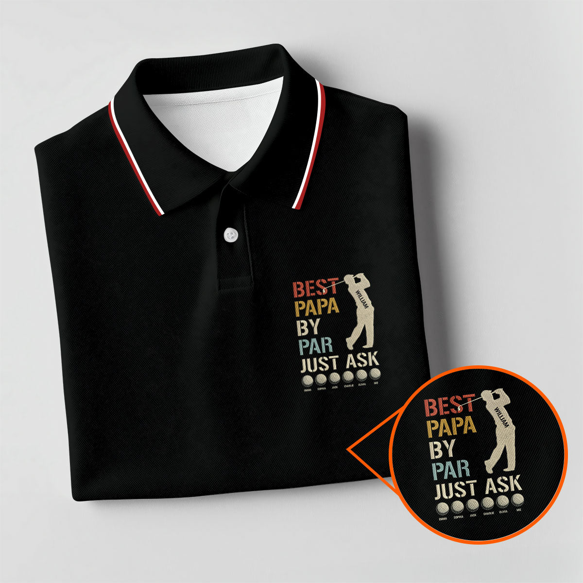 Best Dad Papa By Par Just Ask Father's Day Golf Shirt, Golf Gift For Dad, Polo Shirtor Men
