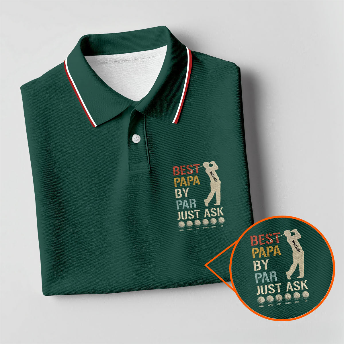 Best Dad Papa By Par Just Ask Father's Day Golf Shirt, Golf Gift For Dad, Polo Shirtor Men