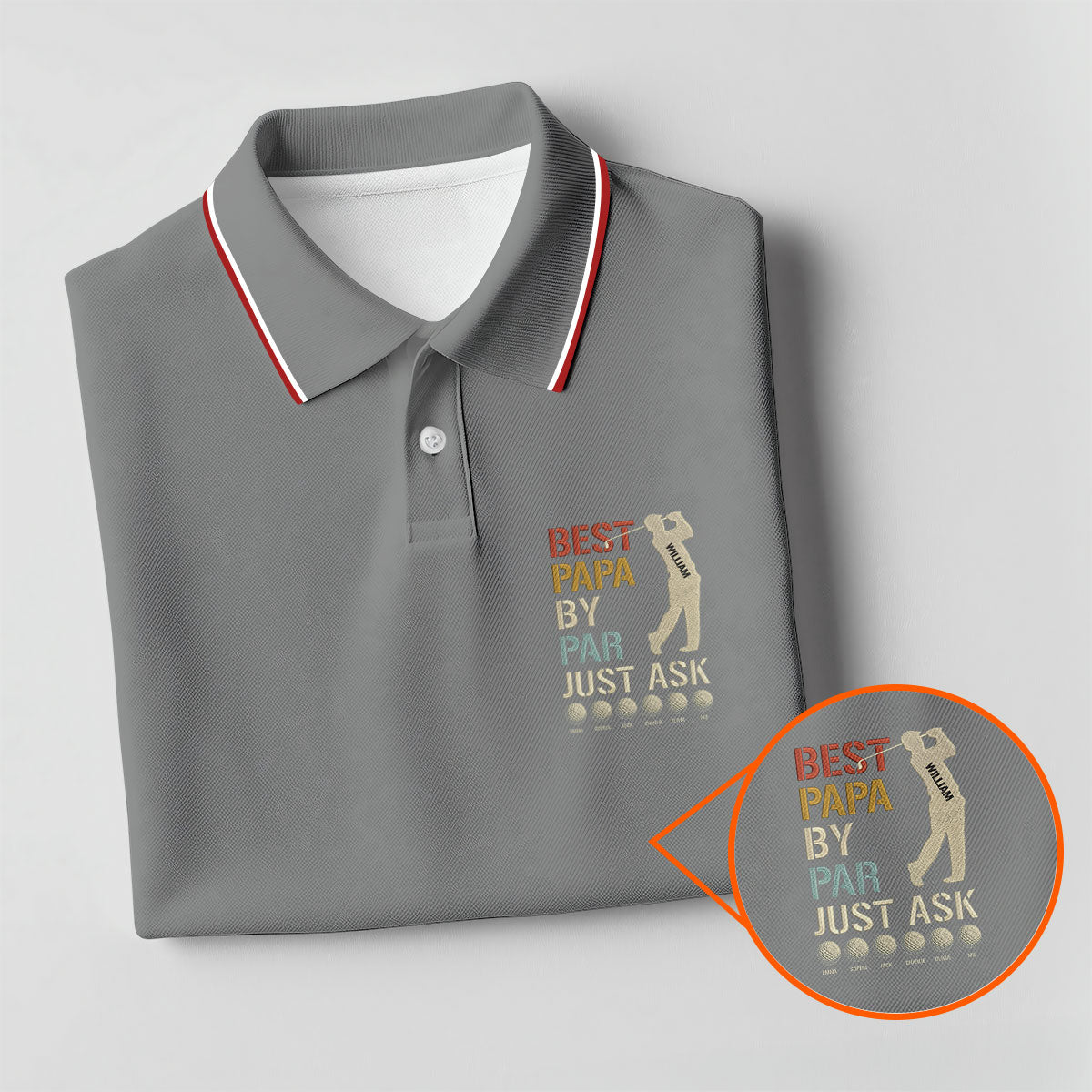 Best Dad Papa By Par Just Ask Father's Day Golf Shirt, Golf Gift For Dad, Polo Shirtor Men