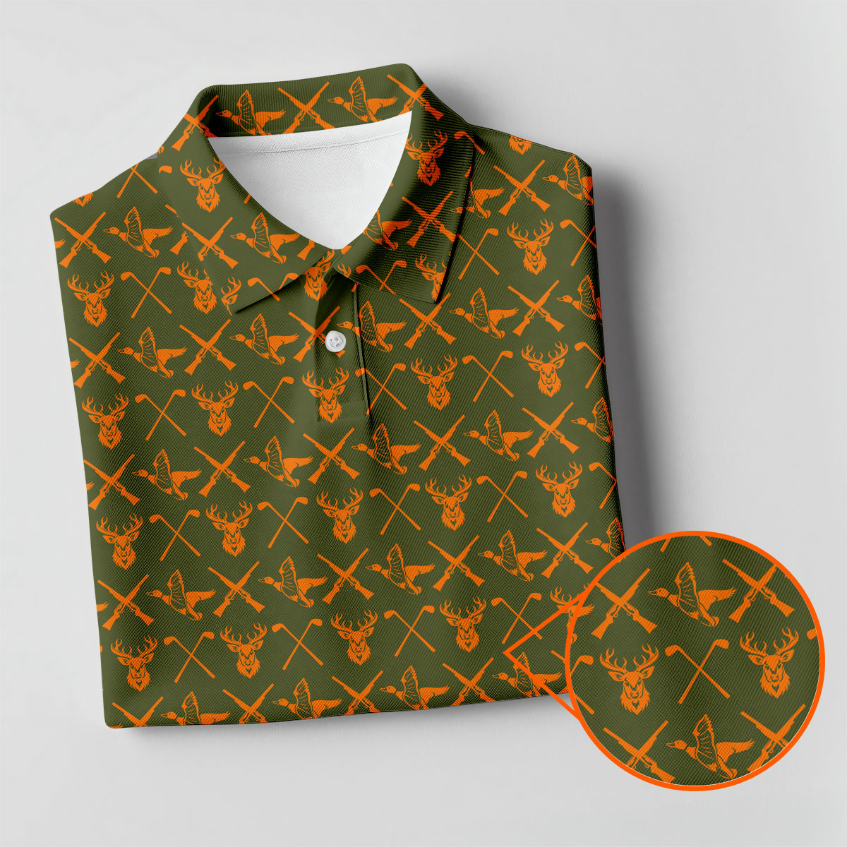 Duck And Deer Hunting Themed Golf Tops For Men, Golf Shirts For Men, Golf Gift For Dad