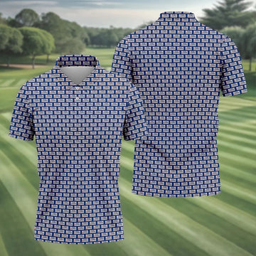 Blue New York Assman Pattern Polo Shirt, Mens Golf Polo, Hawaiian Golf Shirt, Golf Apparel For Men