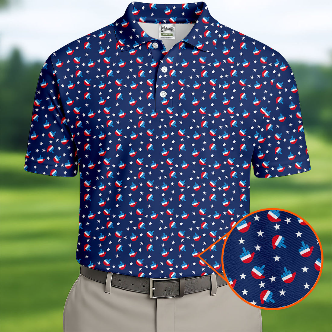Red White Blue Dirty Finger 4th Of July Golf Shirt, Patriotic Golf Shirt, 250th Anniversary Men's Funny Golf Shirts