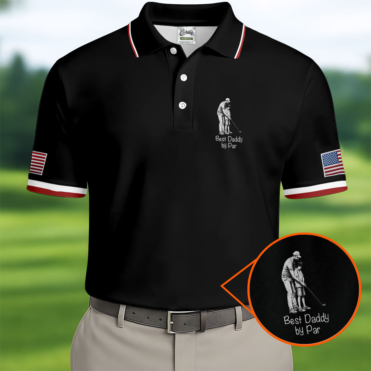 Best Dad Papa By Par Custom Photo Father's Day Golf Shirt, Golf Gift For Dad, Golf Polo For Men