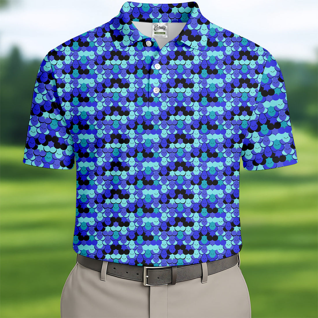 Blue Fun Men's Golf Polos, Gifts For Golf Lovers, Golfing Apparel, Polo For Men