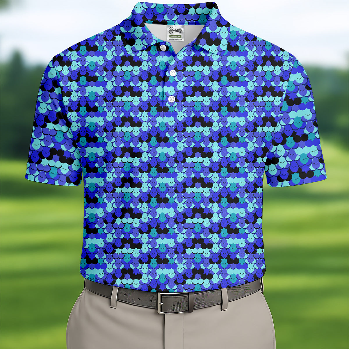 Blue Fun Men's Golf Polos, Gifts For Golf Lovers, Golfing Apparel, Polo For Men