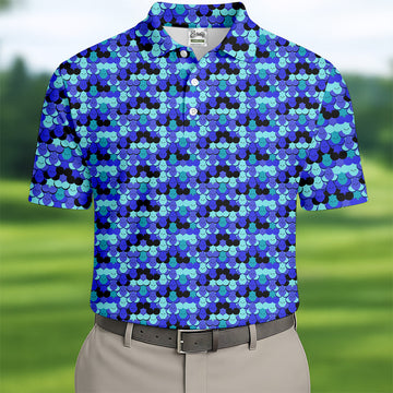 Blue Fun Men's Golf Polos, Gifts For Golf Lovers, Golfing Apparel, Polo For Men
