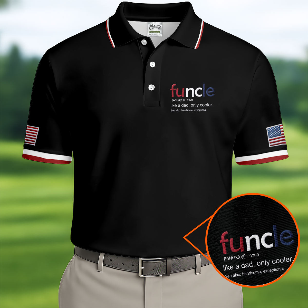Funcle Like A Dad Only Cooler Father's Day Golf Shirt, Men's Funny Golf Shirts, Golf Gift For Dad