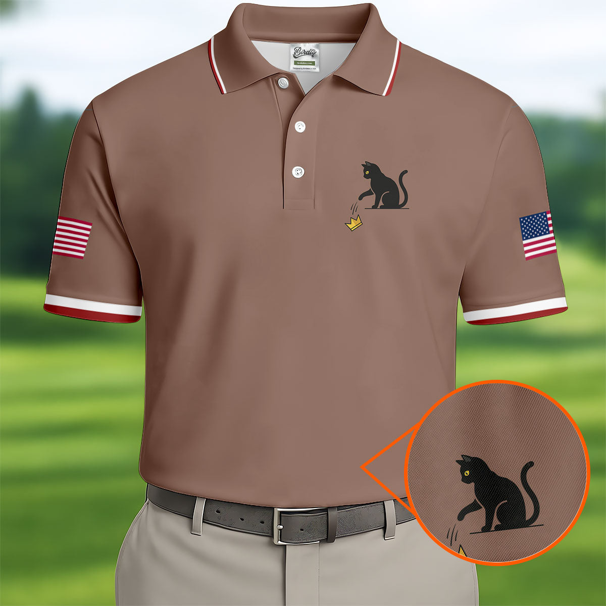 No King Naughty Cat 250 Years Patriotic Golf Shirt, Golf Shirts For Men, 4th Of July Golf Shirt