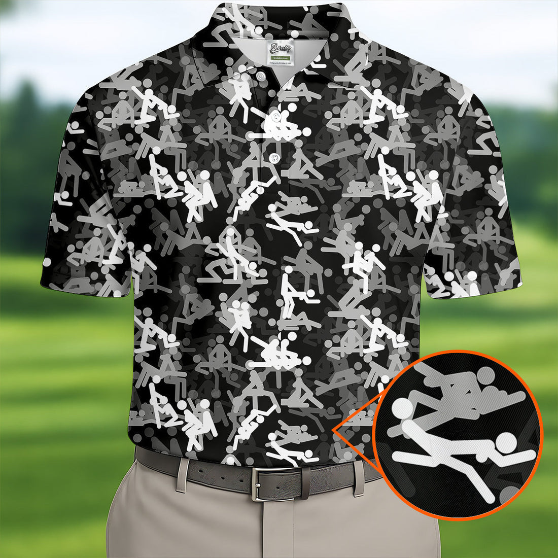 Black And White Funny Couple Mens Golf Polo Shirt Cool Golf Gift, Golfing Apparel