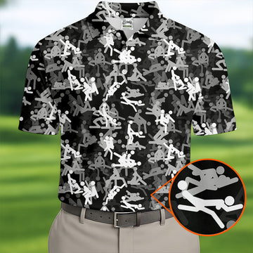 Black And White Funny Couple Mens Golf Polo Shirt Cool Golf Gift, Golfing Apparel