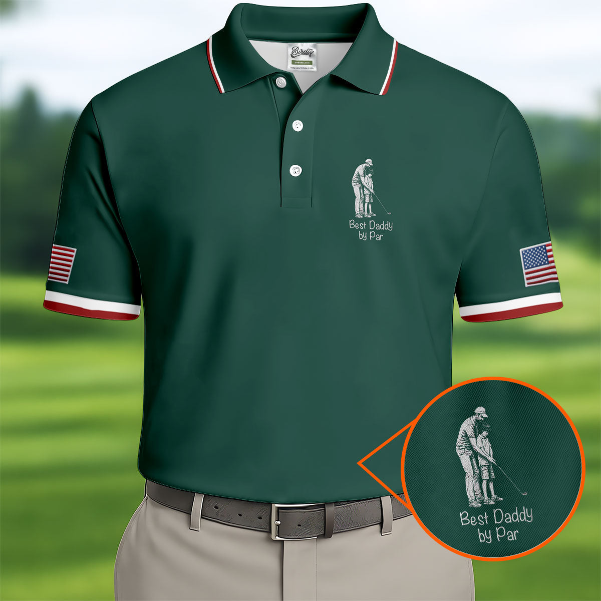 Best Dad Papa By Par Custom Photo Father's Day Golf Shirt, Golf Gift For Dad, Golf Polo For Men