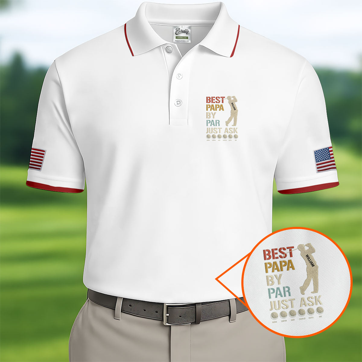 Best Dad Papa By Par Just Ask Father's Day Golf Shirt, Golf Gift For Dad, Polo Shirtor Men
