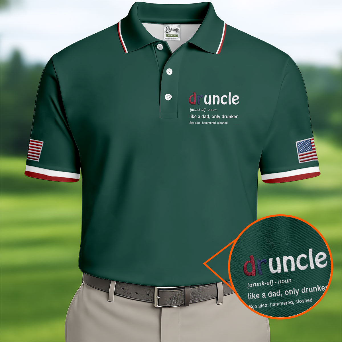Druncle Like A Dad Only Drunker Father's Day Golf Shirt, Men's Funny Golf Shirts, Golf Gift For Dad