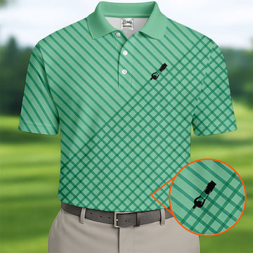 Turf Dad Lawn Mower Logo Cross Pattern Father's Day Golf Shirt, Dad Golf Shirt, Golf Gift For Dad