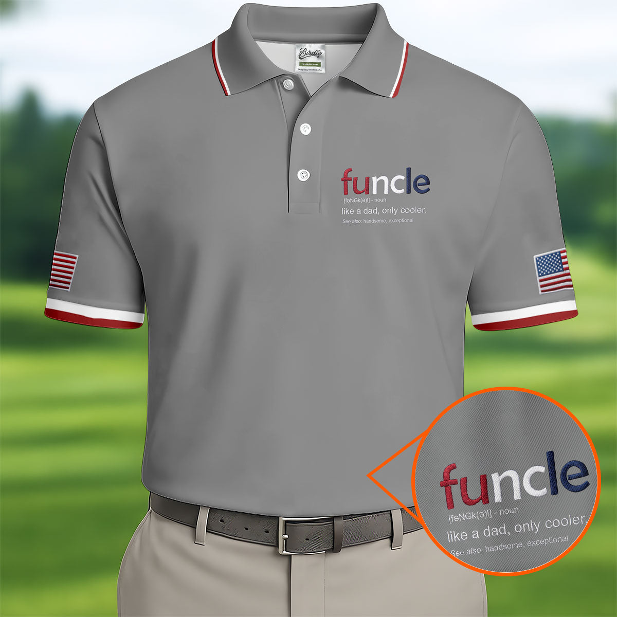 Funcle Like A Dad Only Cooler Father's Day Golf Shirt, Men's Funny Golf Shirts, Golf Gift For Dad