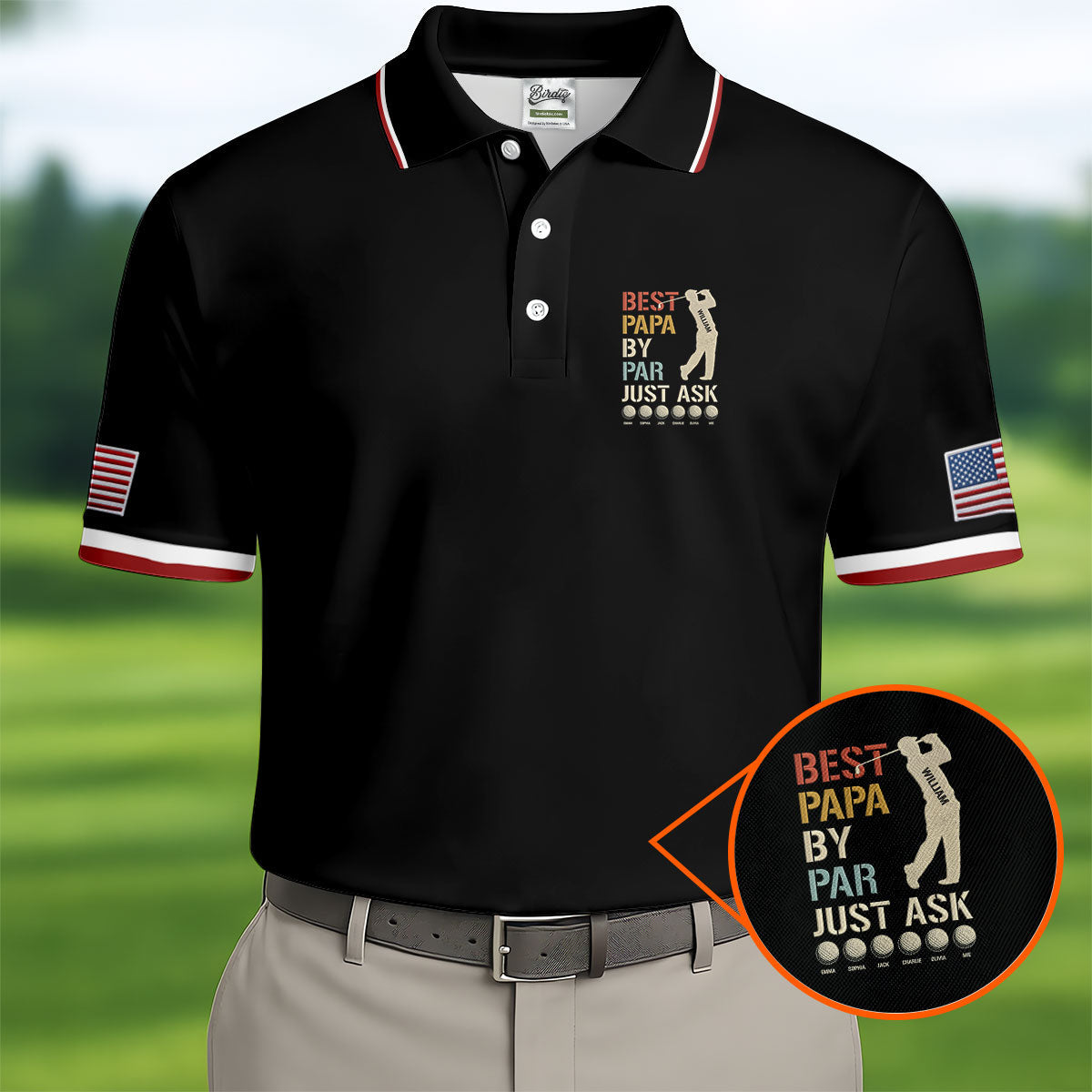 Best Dad Papa By Par Just Ask Father's Day Golf Shirt, Golf Gift For Dad, Polo Shirtor Men