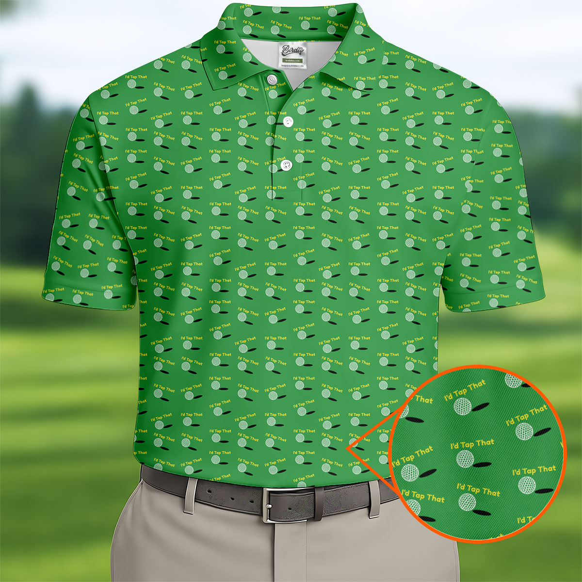 Funny Id Tap That Golf Ball Pattern Golf Shirt, Mens Golf Shirts, Golf Polo Shirts For Men