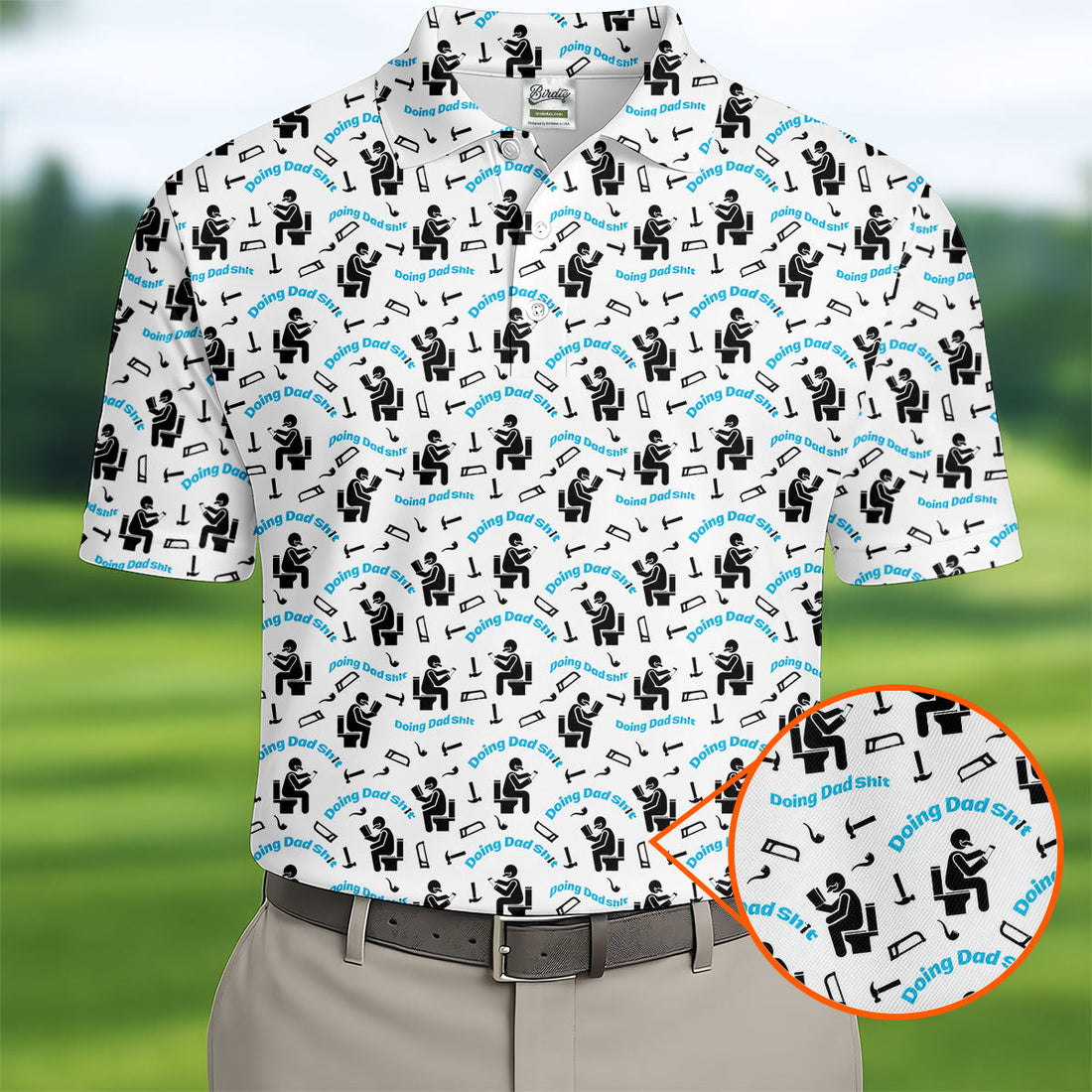 Dad Life Fun Stick Figure Cute Golf Shirt, Father's Day Golf Shirt, Golf Gift For Dad