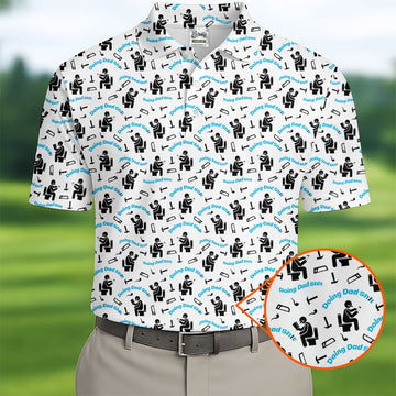 Dad Life Fun Stick Figure Cute Golf Shirt, Father's Day Golf Shirt, Golf Gift For Dad
