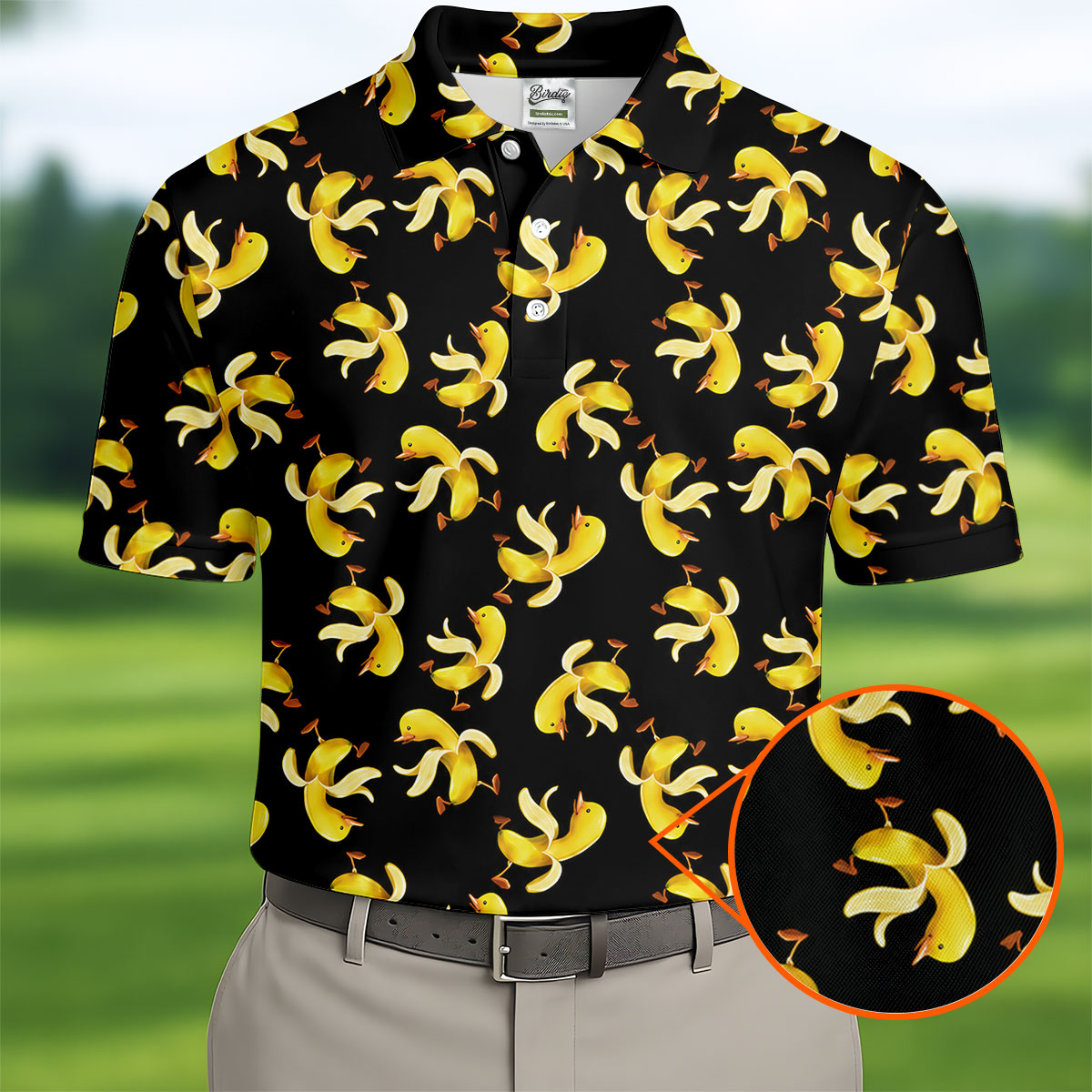 Banana Duck Hawaiian Golf Shirt, Men's Funny Golf Shirts, Polo Shirtor Men