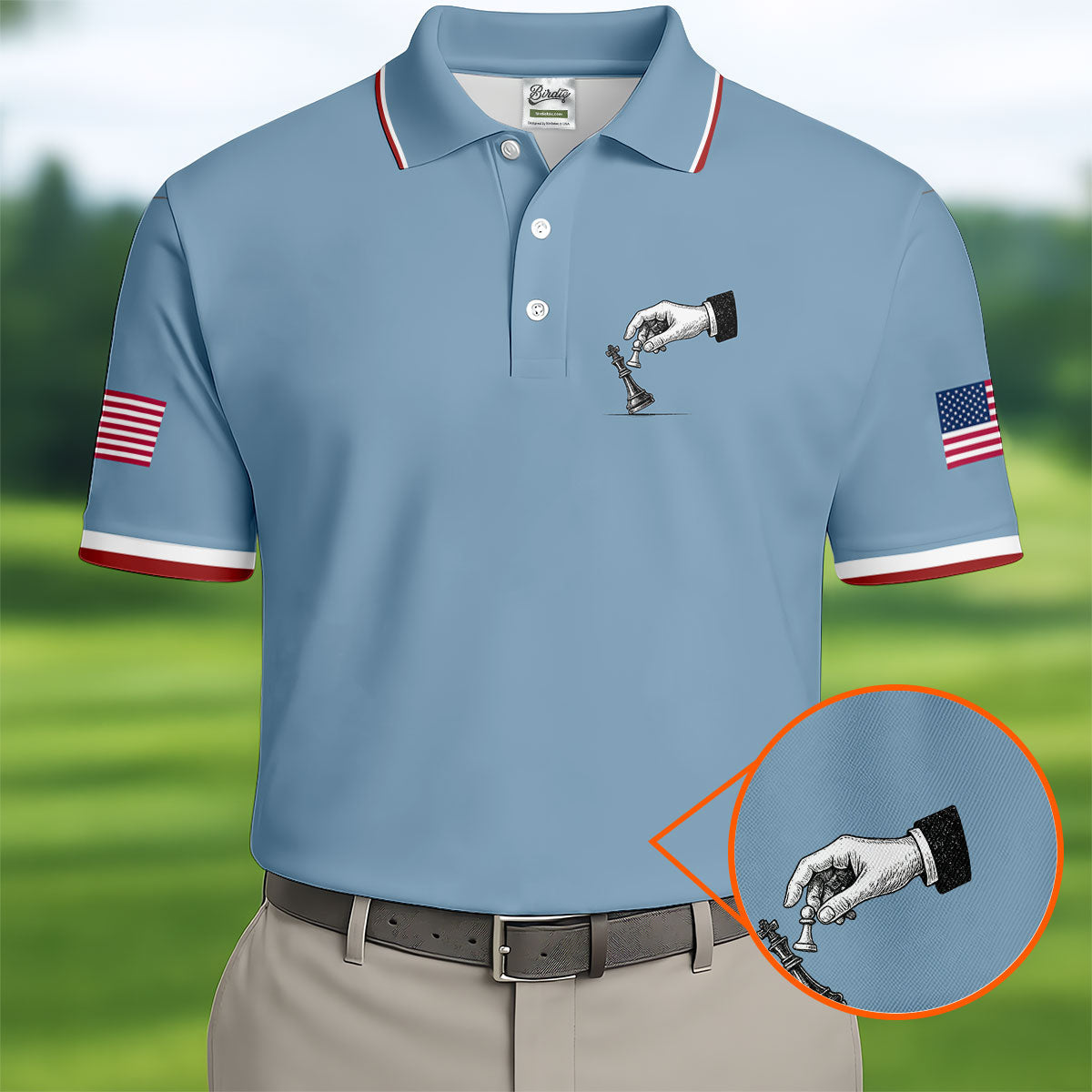 Protest Checkmate Chess 250 Years Patriotic Golf Shirt, Golf Shirts For Men, 4th Of July Golf Shirt