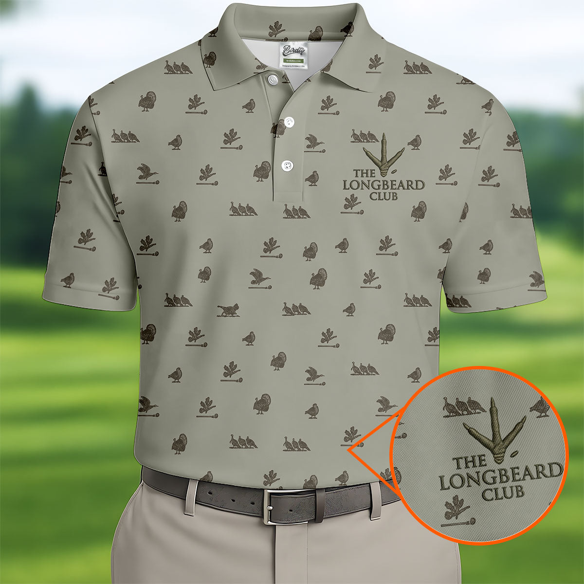 The Longbeard Club Turkey Hunting Father's Day Golf Shirt, Dad Golf Shirt, Golf Gift For Dad