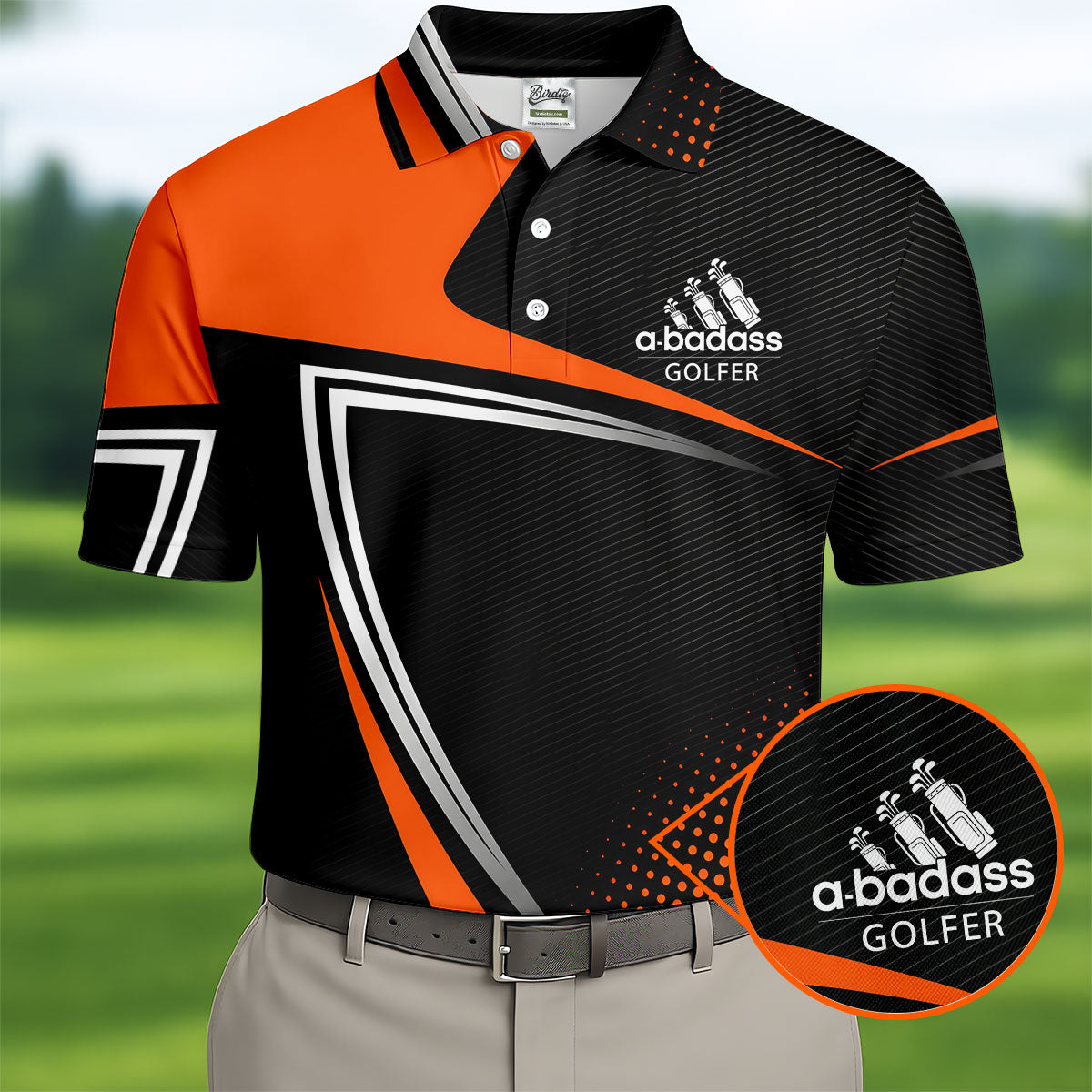 A Badass Golfer LGBT Support Golf Tops For Men, Gay Pride Month Celebrate Golf Shirts For Men