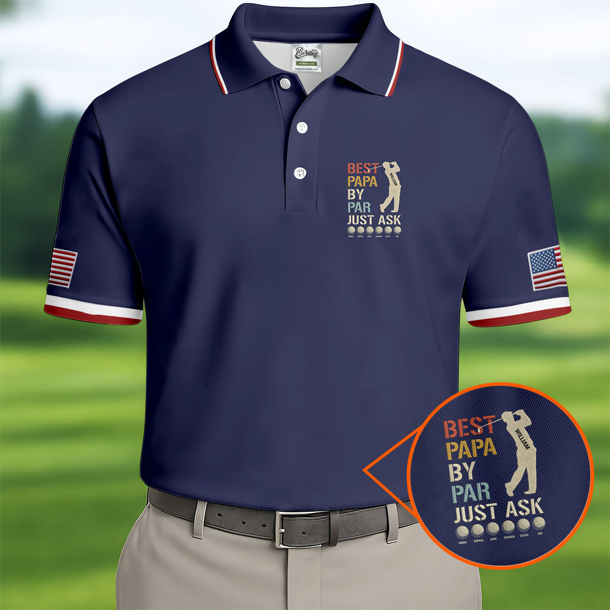 Best Dad Papa By Par Just Ask Father's Day Golf Shirt, Golf Gift For Dad, Polo Shirtor Men