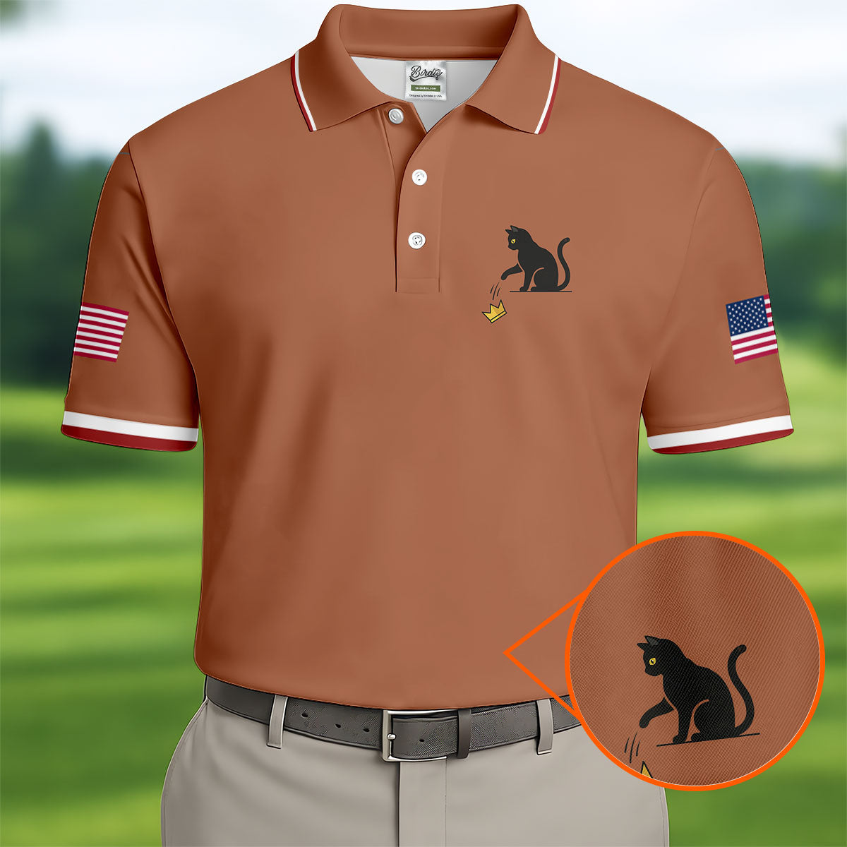 No King Naughty Cat 250 Years Patriotic Golf Shirt, Golf Shirts For Men, 4th Of July Golf Shirt