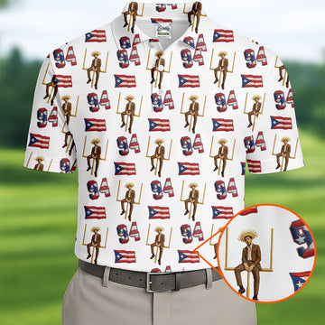 Bad Bunny Benito Bowl Football Theme White Men Polo, American Football League Gift Ideas For Football Fans