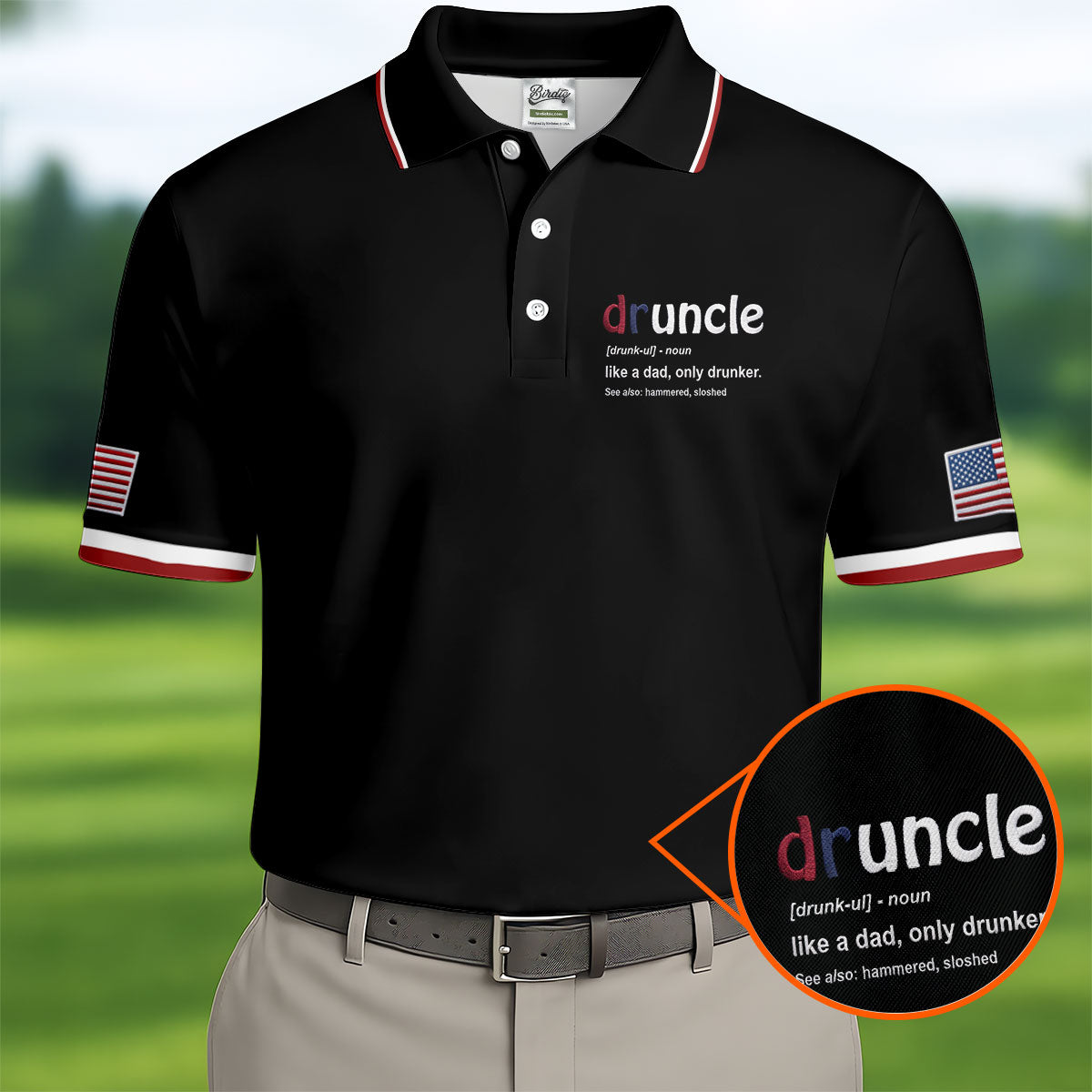 Druncle Like A Dad Only Drunker Father's Day Golf Shirt, Men's Funny Golf Shirts, Golf Gift For Dad
