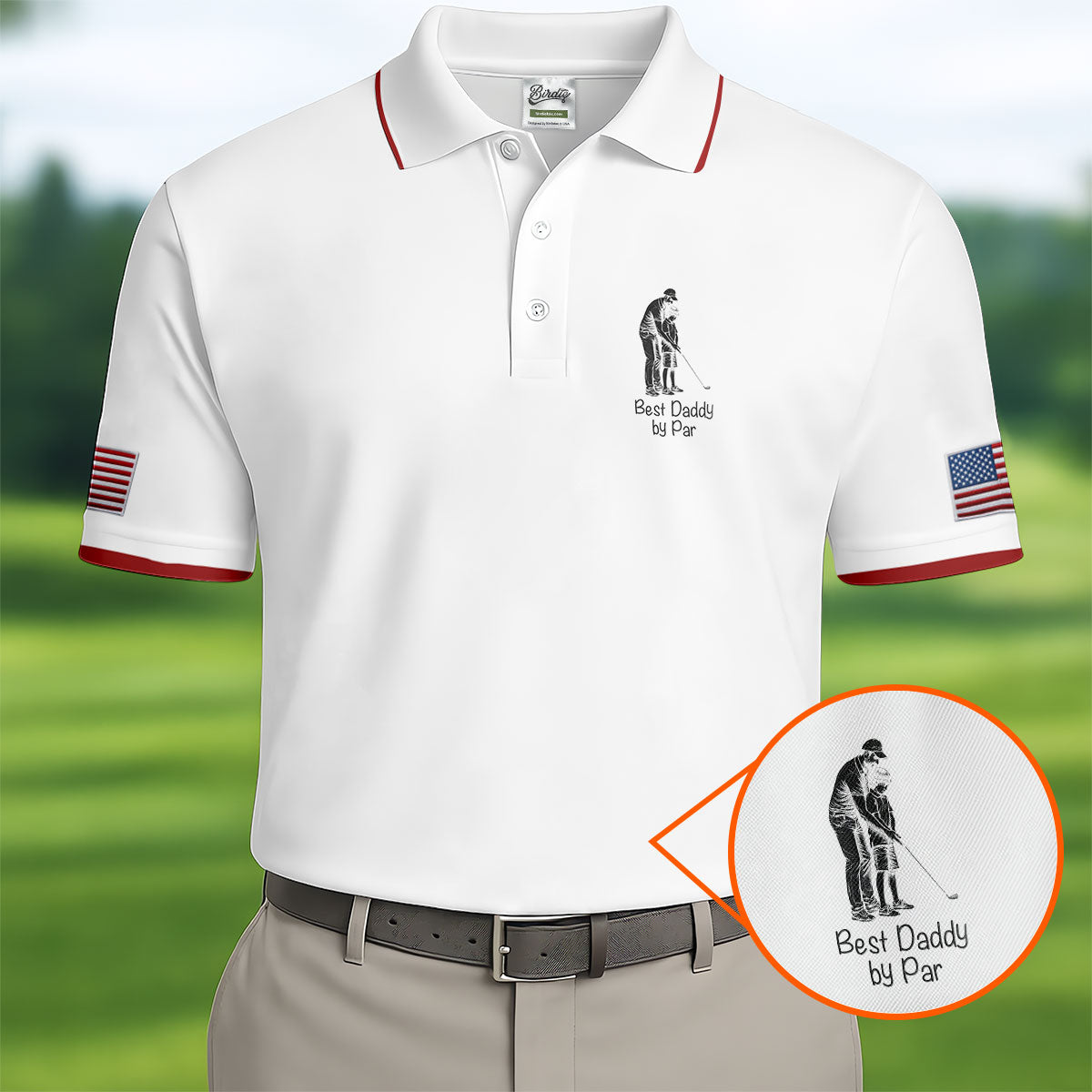 Best Dad Papa By Par Custom Photo Father's Day Golf Shirt, Golf Gift For Dad, Golf Polo For Men