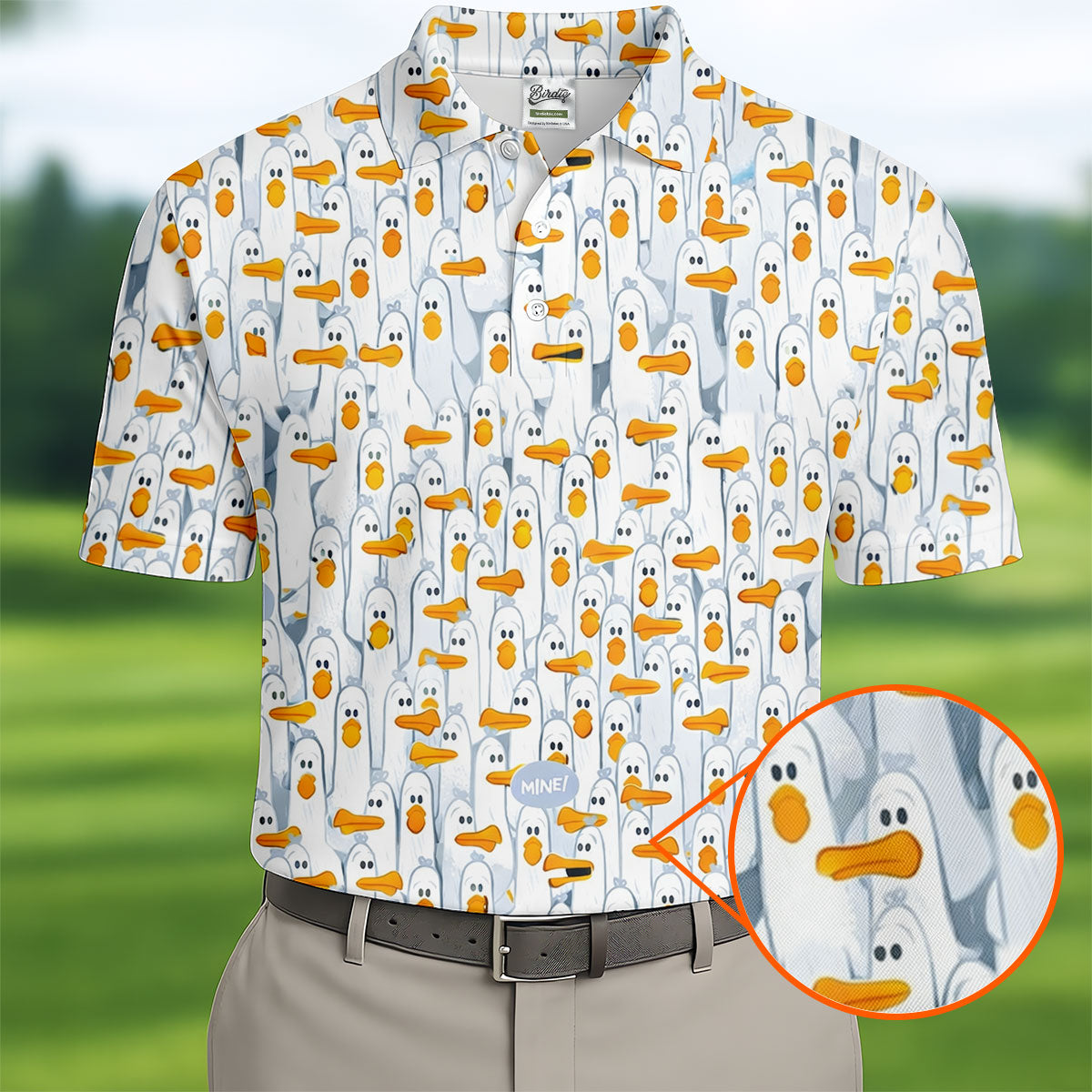 Mine Mine Mine Golf Shirt, Funny Seagull Beach Pattern, Golf Shirt For Men