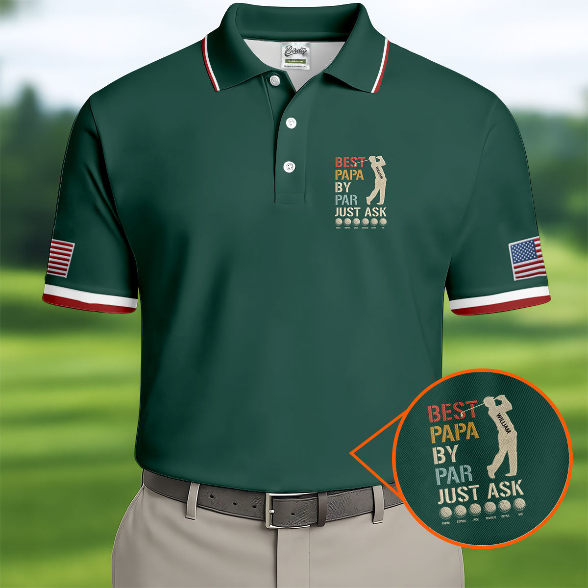 Best Dad Papa By Par Just Ask Father's Day Golf Shirt, Golf Gift For Dad, Polo Shirtor Men