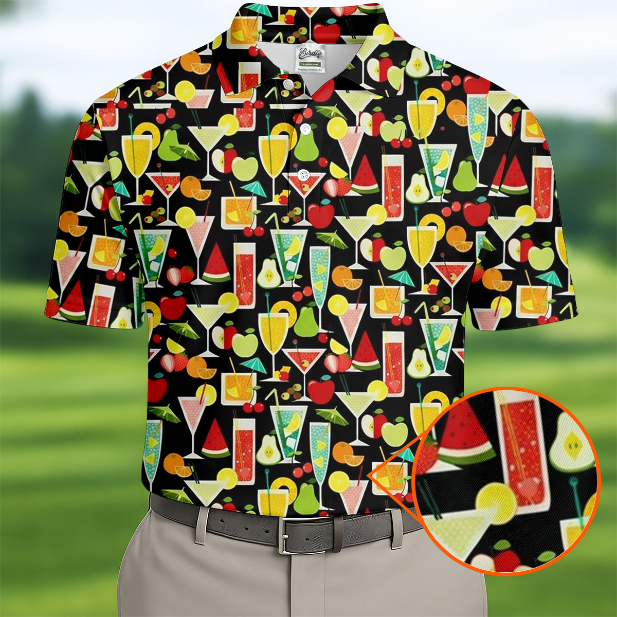 Refreshing Summer Cocktails Funny Golf Shirt, Summer Drinks Golf Tops For Men, Golf Shirts For Men