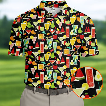 Refreshing Summer Cocktails Funny Golf Shirt, Summer Drinks Golf Tops For Men, Golf Shirts For Men