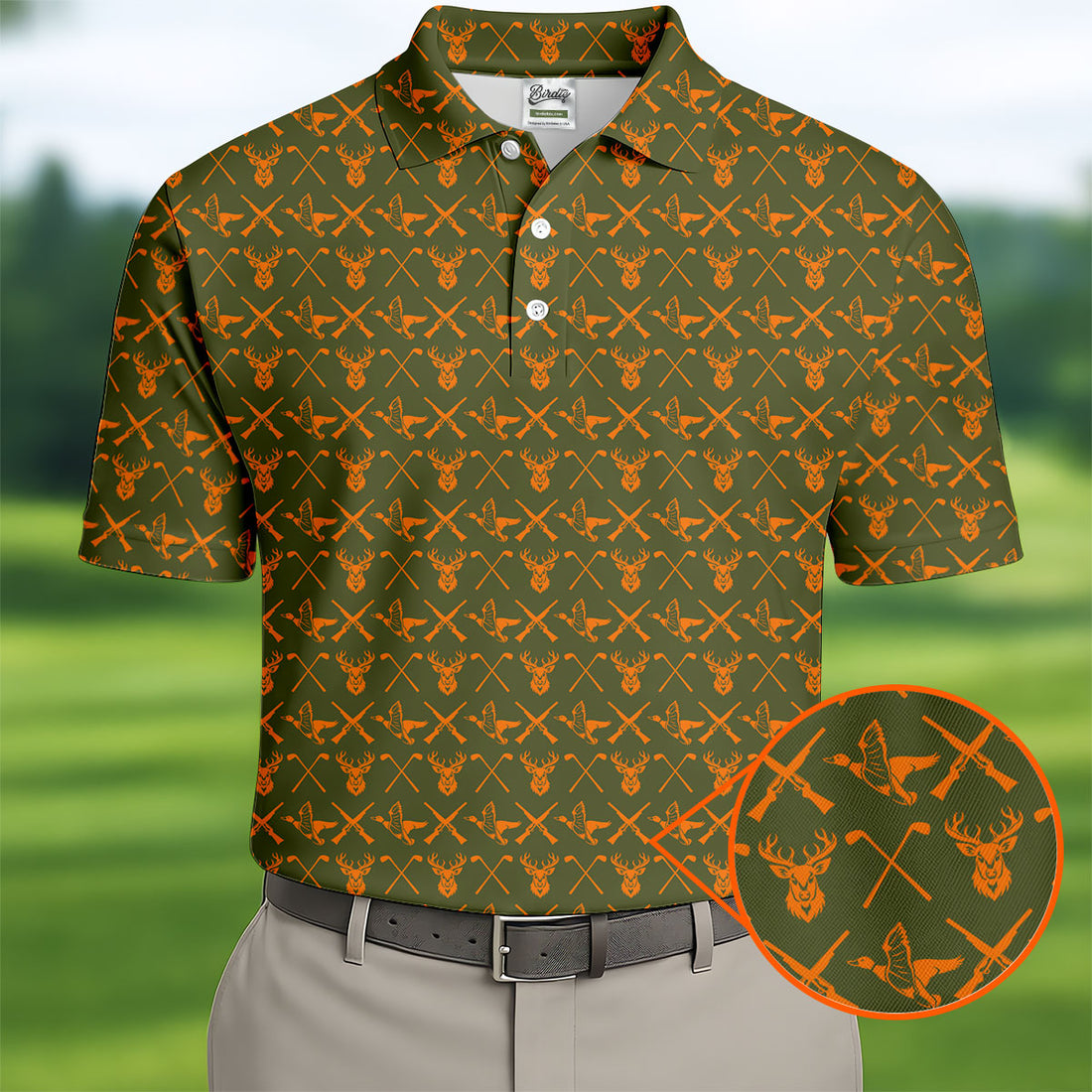Duck And Deer Hunting Themed Golf Tops For Men, Golf Shirts For Men, Golf Gift For Dad