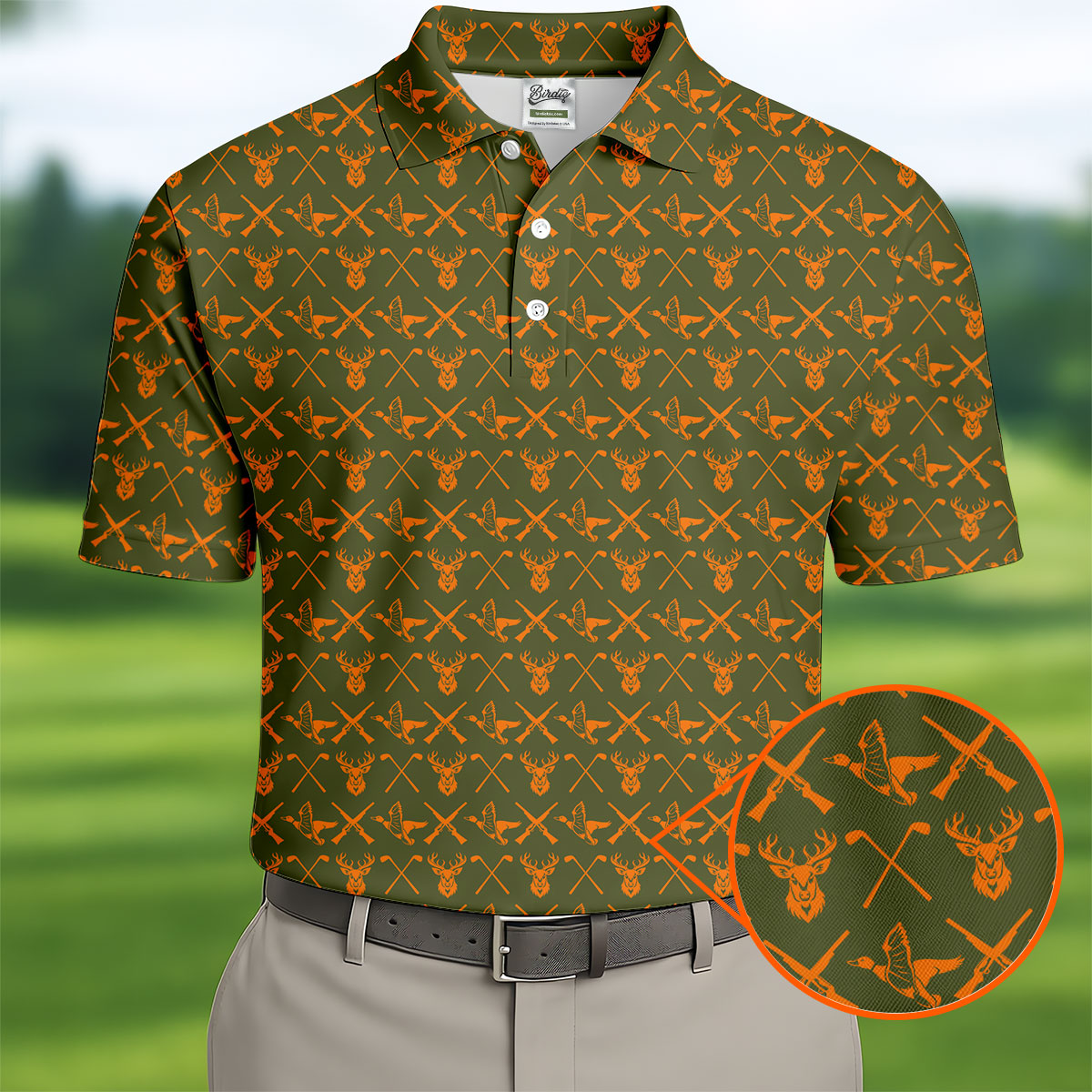 Duck And Deer Hunting Themed Golf Tops For Men, Golf Shirts For Men, Golf Gift For Dad