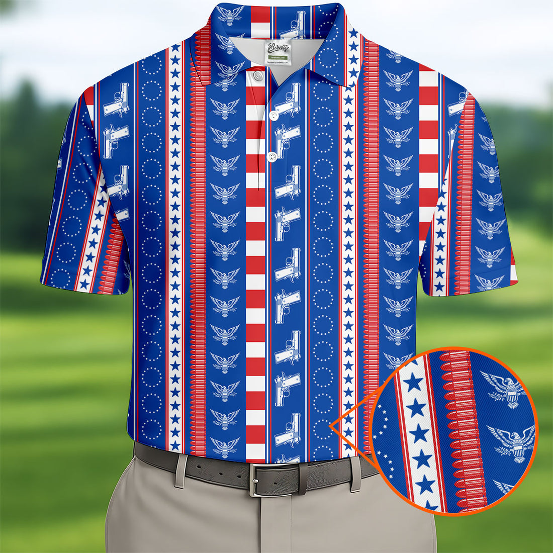 Red White Blue Army Theme Patriotic 4th Of July Golf Shirt, 250 Years Golf Shirts For Men