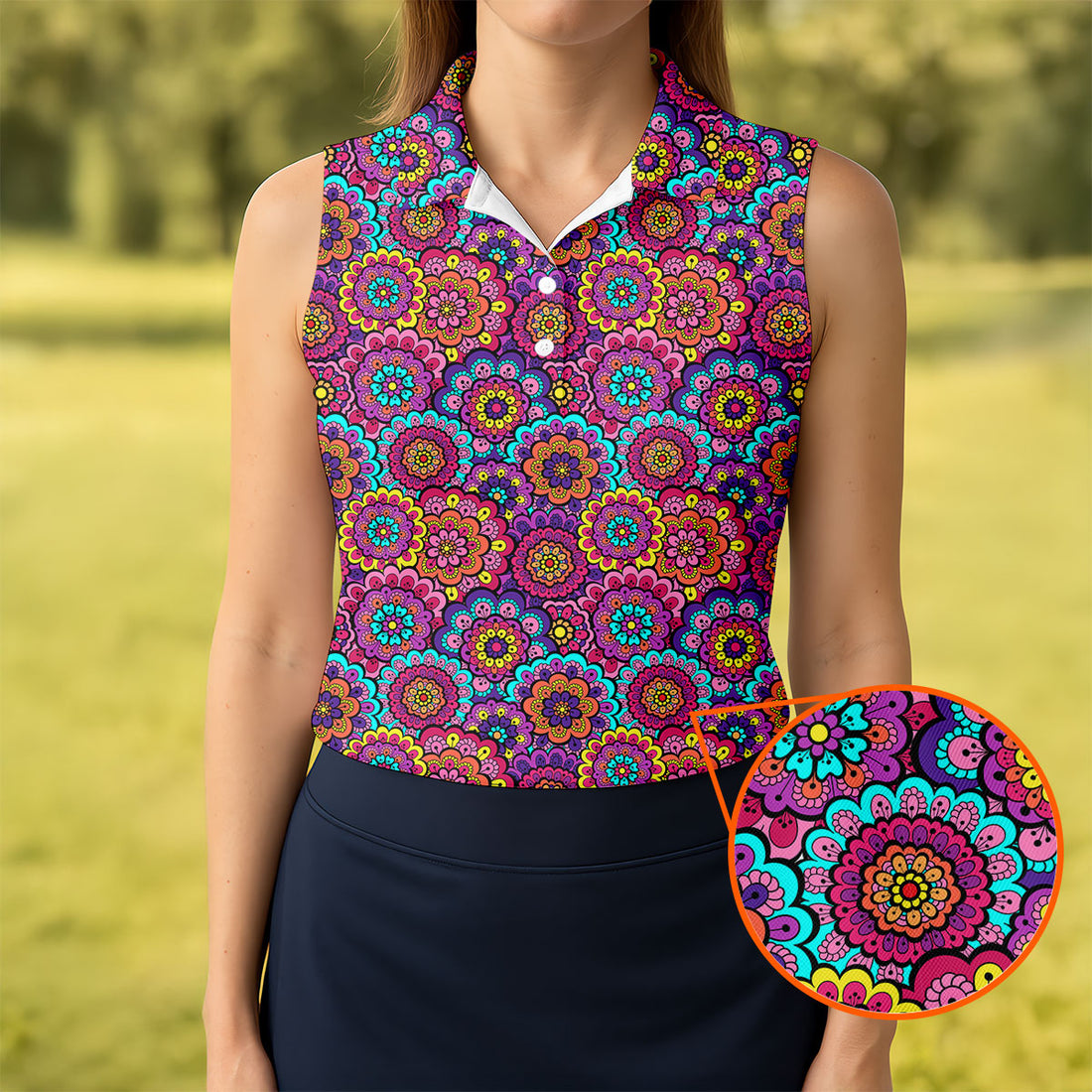 Colorful Mandala Floral Pattern Zip Hoodie, Women's Graphic Hoodie, Hoodies For Women