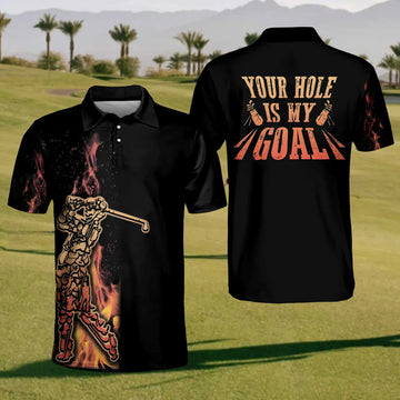 Your Hole Is My Goal Mens Golf Polo ShirtMens Golf Gift, Mens Golf Shirt